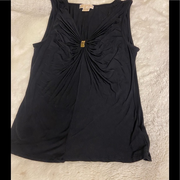 Gently used Michael by Michael Kors petite L sleeveless top with gold hardware - Picture 2 of 5